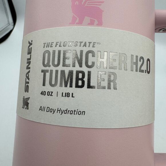 Stanley Quencher H2.0 Tumbler 40oz Cherry Blossom Pink Cup With Straw NIB - Picture 8 of 12